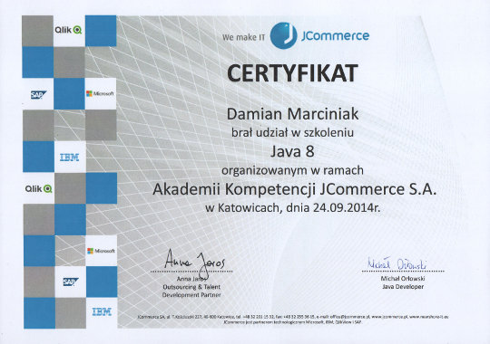 JCommerce academy: Java 8