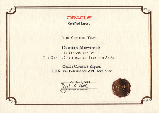 Oracle Certified Expert EE 6 Java Persistence API Developer